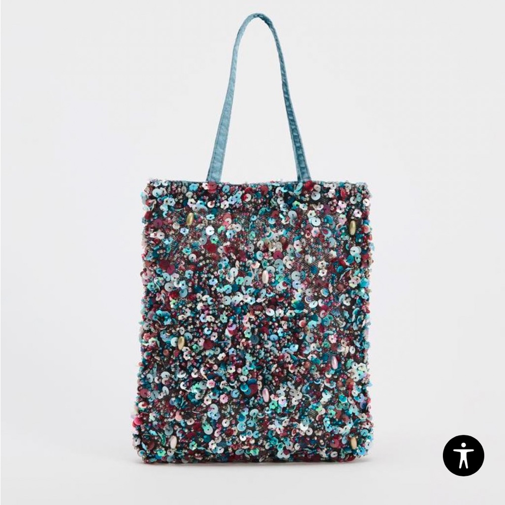 Zara beads & sequin mini tote